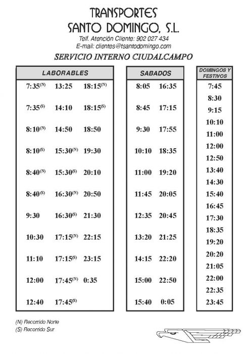 horario interior