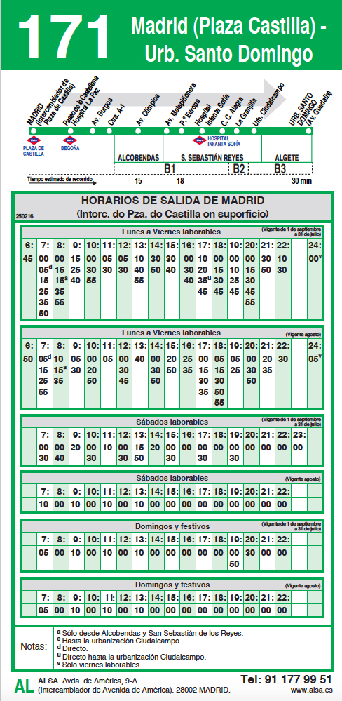 Autobus Madrid - Santo Domingo